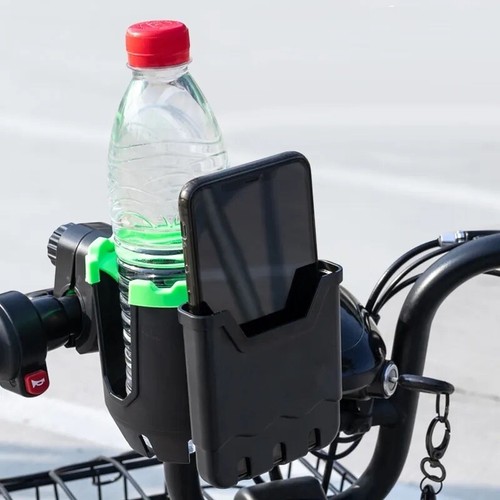 Bar Mount Getränkehalter mit Handytasche Motorrad Fahrrad Kinderwagen Rollstuhl - Bild 3 von 6