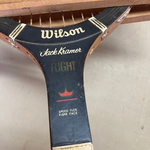 Vintage Wilson Jack Kramer Flight Speed Flex Fibre Face Tennis Racket+ Stretcher - Picture 3 of 6