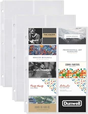 Dunwell Business Card Holder Sleeves - (25 Pack) for 500 Cards Heavyweight Pla