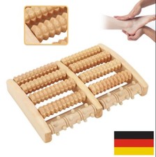 Fußmassagegerät für beide Füße mit 10 Holzwalzen Massageroller Fußroller ..