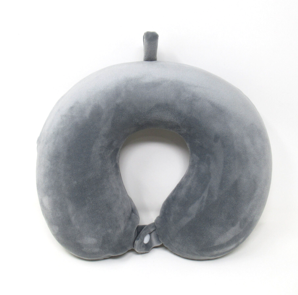 Memory Foam Travel Neck Pillow with Comfort Snap - Soft & Ships Fast  