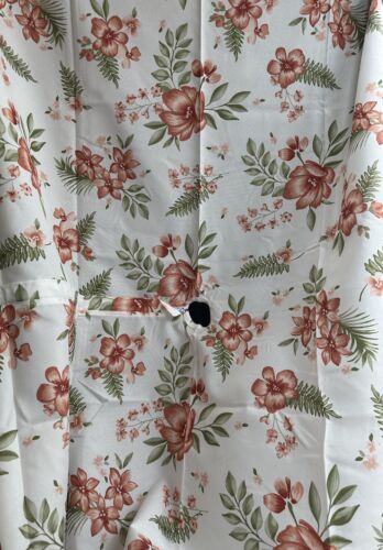 60" x 84" Outdoor Tablecloth W/Umbrella Hole Zipper Washable Floral Print NIP