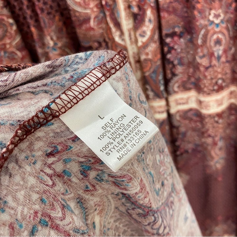 Altar'd State Large Brown Patterned Patchwork Lon… - image 7