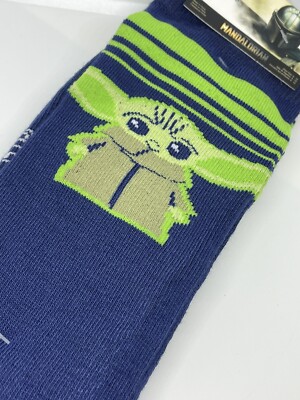 Baby Yoda Socks 2 Pairs New Size 6-12 Crew Cut Brand New Blue Star Wars