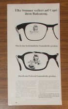 Seltene Werbung vintage POLAROID Sonnenbrillen Elke verliert Badeanzug 1969
