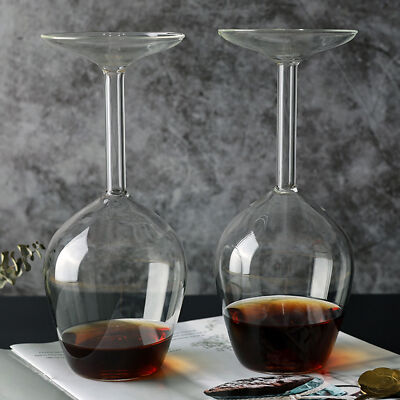 14 Oz Upside Down Wine Glass For Whisky Cocktail Drinkware Bar Pub Wine Bottle