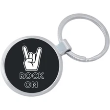 Rock on Keychain - Includes 1.25 Inch Loop for Keys or Backpack