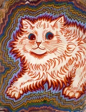 Louis Wain : "Kaleidoscope Cats III" - Giclee Fine Art Print