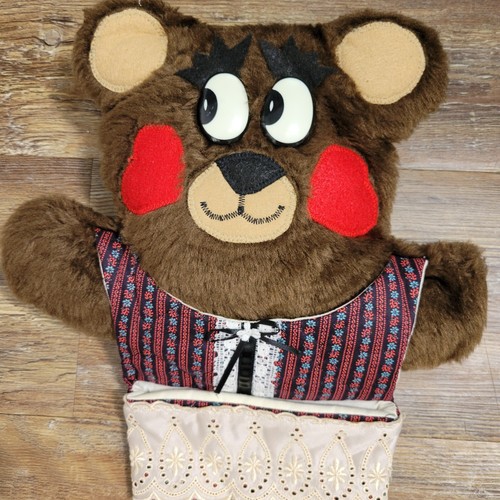 Oversized Teddy Bear CHRISTMAS ๐ Stocking Brown Furry Big Plastic Eyes 22" - Picture 2 of 8