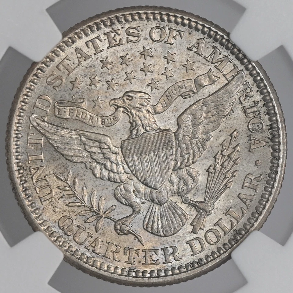 1906-P  25C BARBER SILVER QUARTER NGC MS62  #6904196-035 - FRESHLY GRADED! - Image 3 of 4