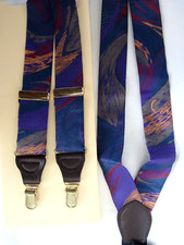 Men's Pierre Cardin Multi Colored Adjustable Clip Suspenders One Size NEW