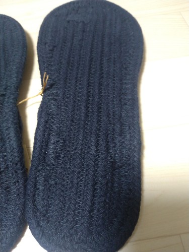 MUJI Cotton Slippers by MUJI Japanese Indoor Thongs adult unisex sandals navy XL - Picture 4 of 7
