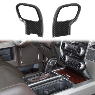 For Ford F150 Raptor 2015-2018 Carbon Fiber ABS Gear Shift Knob Cover Decor Trim