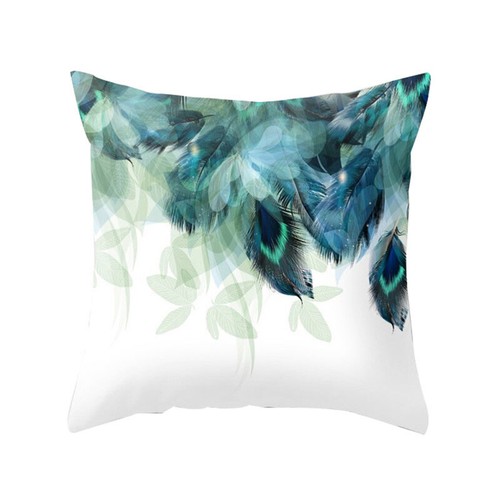 18x18" Cushion COVER Teal Blue White Double Sided Decorative Throw Pillow Case . - Picture 12 of 33
