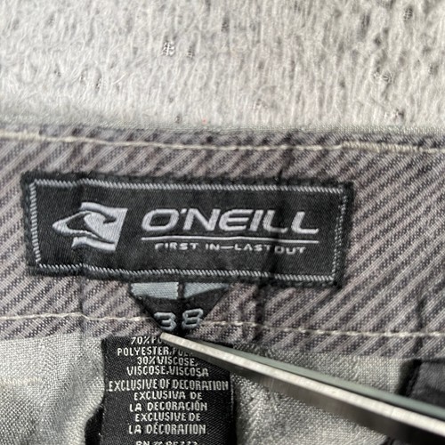 O'Neill Shorts Mens 38 Herringbone Striped Flat Front Graphic Logo - 第 2/10 張圖片