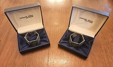 Napkin Rings Silver Plate Pennant Plate England. Boxed.