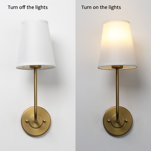 2x Battery Operated Wall Light Fabric Shade Sconce Wireless Rechargeable Lamp - Picture 10 of 37