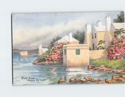 #ad Postcard Water Front quot;Round the Lanequot; Bermuda $3.46