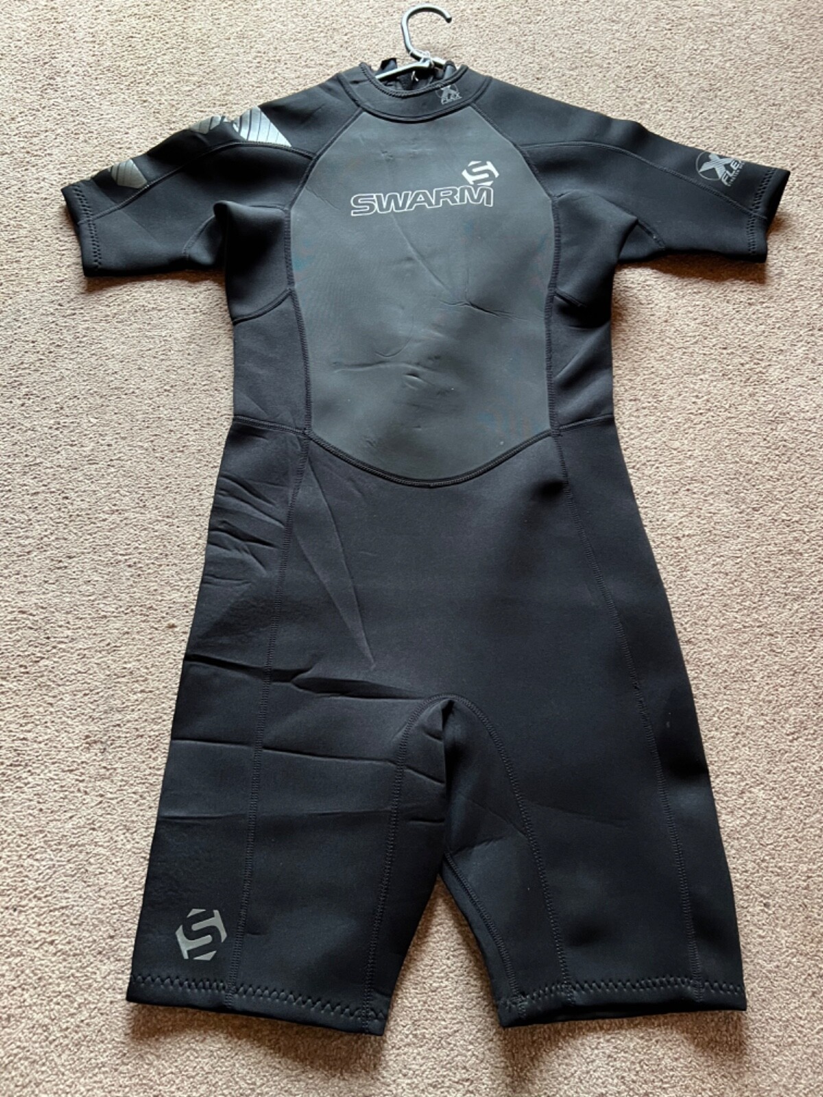 Swarm Mens Shorty Wetsuit Size SM Grey New Tags Diving Surfing Watersports