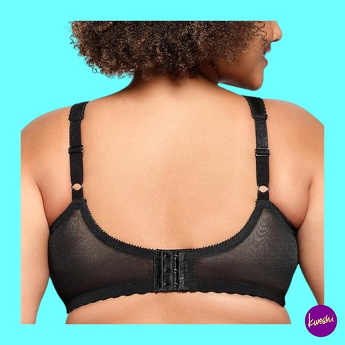 Reggiseno donna GLAMORISE full figure taglie forti MagicLift senza ferretto, nero, UK 46E - Foto 2 di 8