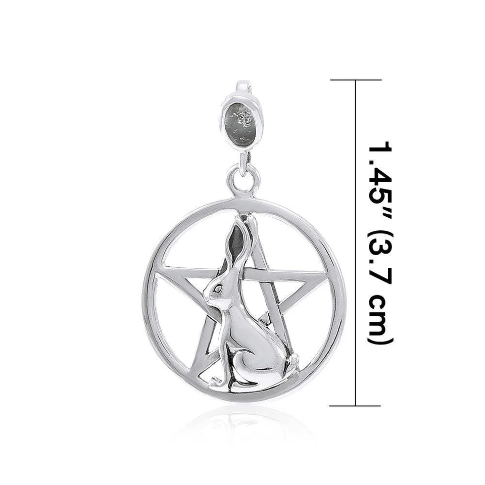 Rabbit Goddess Ostara Pentacle Sterling Silver Pendant Fine Animal ...