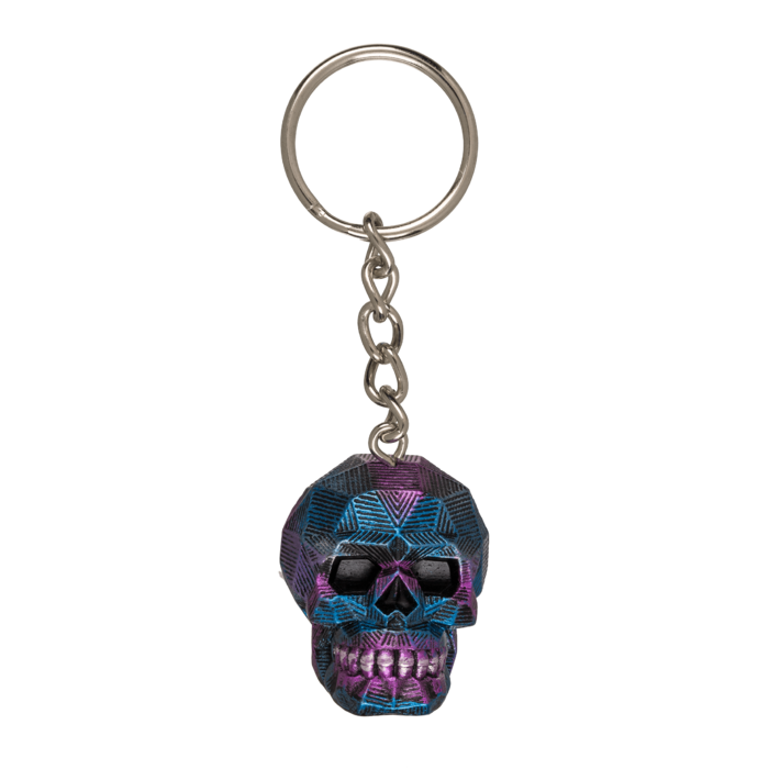 Skull Keyring Metallic Novelty Metal Key Chain 3D 4 Designs Gothic