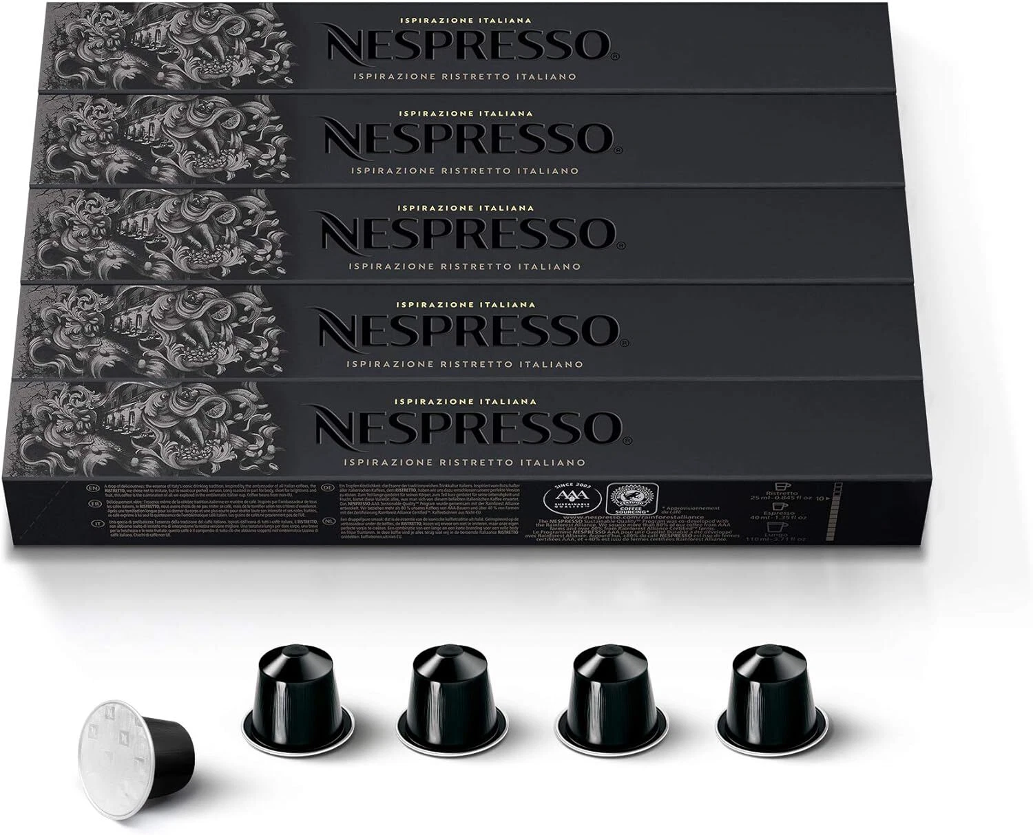 Nespresso Caffe 50 x Ristretto Capsules - Original