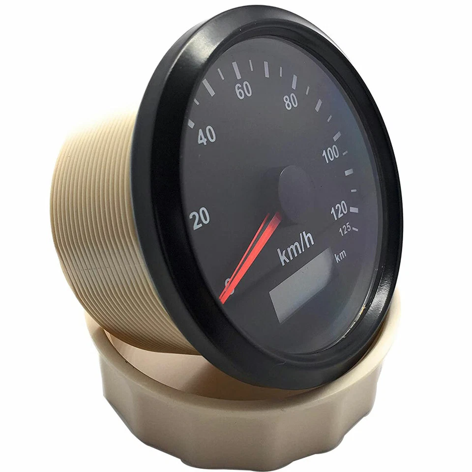 Waterproof 85mm Car Vehicles GPS Speedometer Odometer 0~125km/h 12/24V Universal — 第 4/4 张图片
