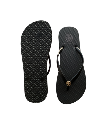 Tory Burch  THIN STRAP Flat US 9 Flip Flops Black Fit to US 8.5 Summer ‏‏ - Picture 1 of 8