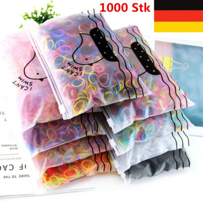 1000 Mini Haargummis Rastas Gummi Band Dreads Haarschmuck Bunt Zöpfe Armband %
