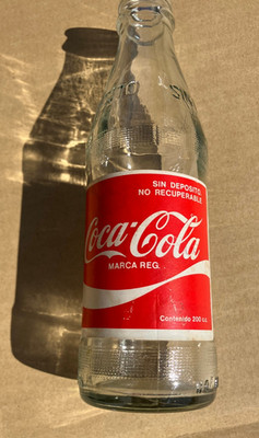 Vintage Coca Cola Glass Bottle with Spanish Labeling 200 c.c. Empty