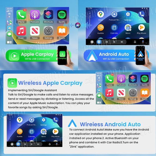 Android 15 Apple CarPlay GPS Navegación Para Toyota Camry 2007-2011 Radio Estéreo Coche - Imagen 5 de 13