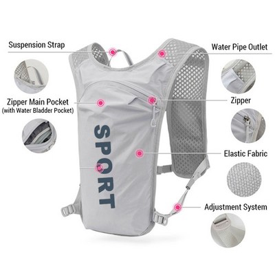 5L Cycling Hydration Vest Atmungsaktiver Laufsportrucksack Mit 1 5L