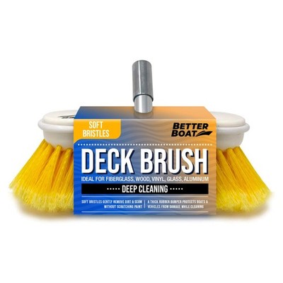 Soft Boat Deck Brush, Heavy-Duty Marine Brush Head, 8 Bristle with Bumper, 3/...