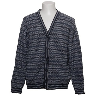 Malagrida, Strickjacke, Herren, Größe: XL, Blau/Weiß/Grau, Streifen #lua