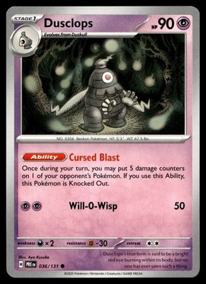 Dusclops 036/131 SV: Prismatic Evolutions PRE Aya Kusube