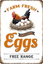 Farm Fresh Eggs Sign Chicken Coop Tin Metal Signs Home D cor Funny Hanging Plaqu