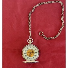 James Michael Silver Skeleton Pocket Watch Mechanical Roman Numeral Hunter Case