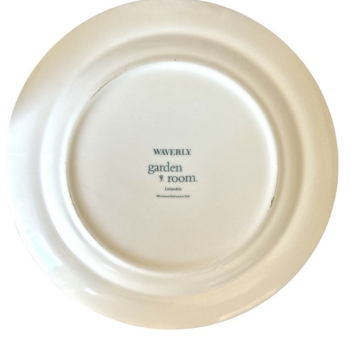 Garden Room / Black Floral by Waverly SALAD PLATE 8" SET / 4 (read) - Picture 4 of 6