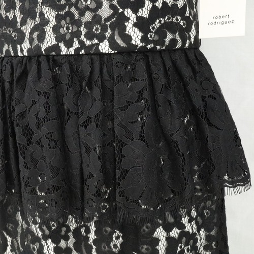 Robert Rodriguez Dress Womens 10 Ivory Black Lace Lined Back Zip Strapless New - Picture 6 of 18
