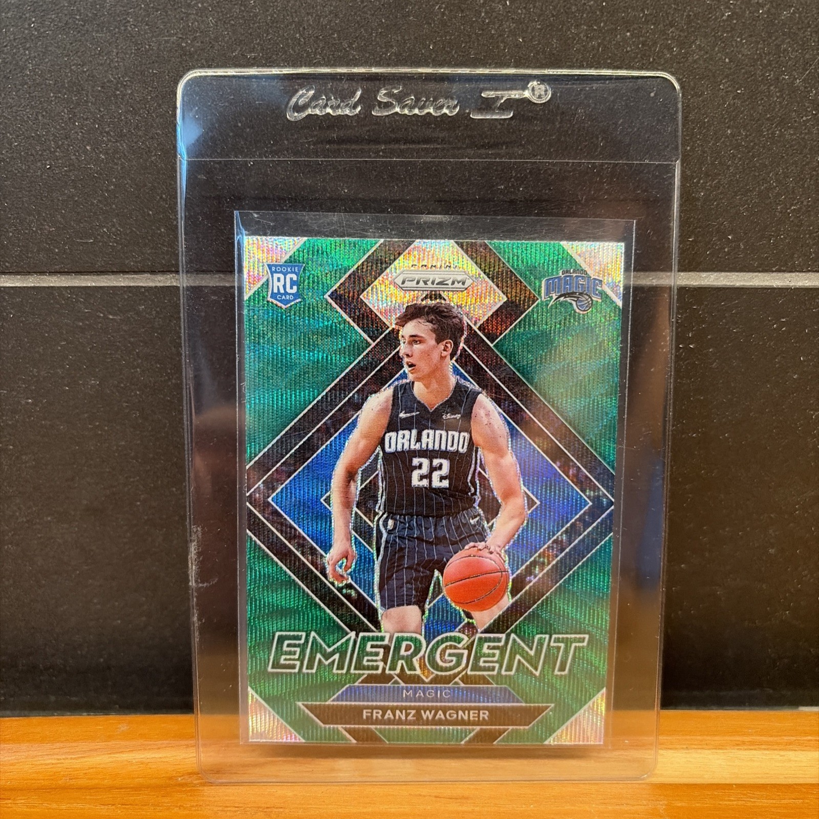 Franz Wagner Rookie 2021-22 Panini Prizm Emergent Green Wave SP #23 Magic
