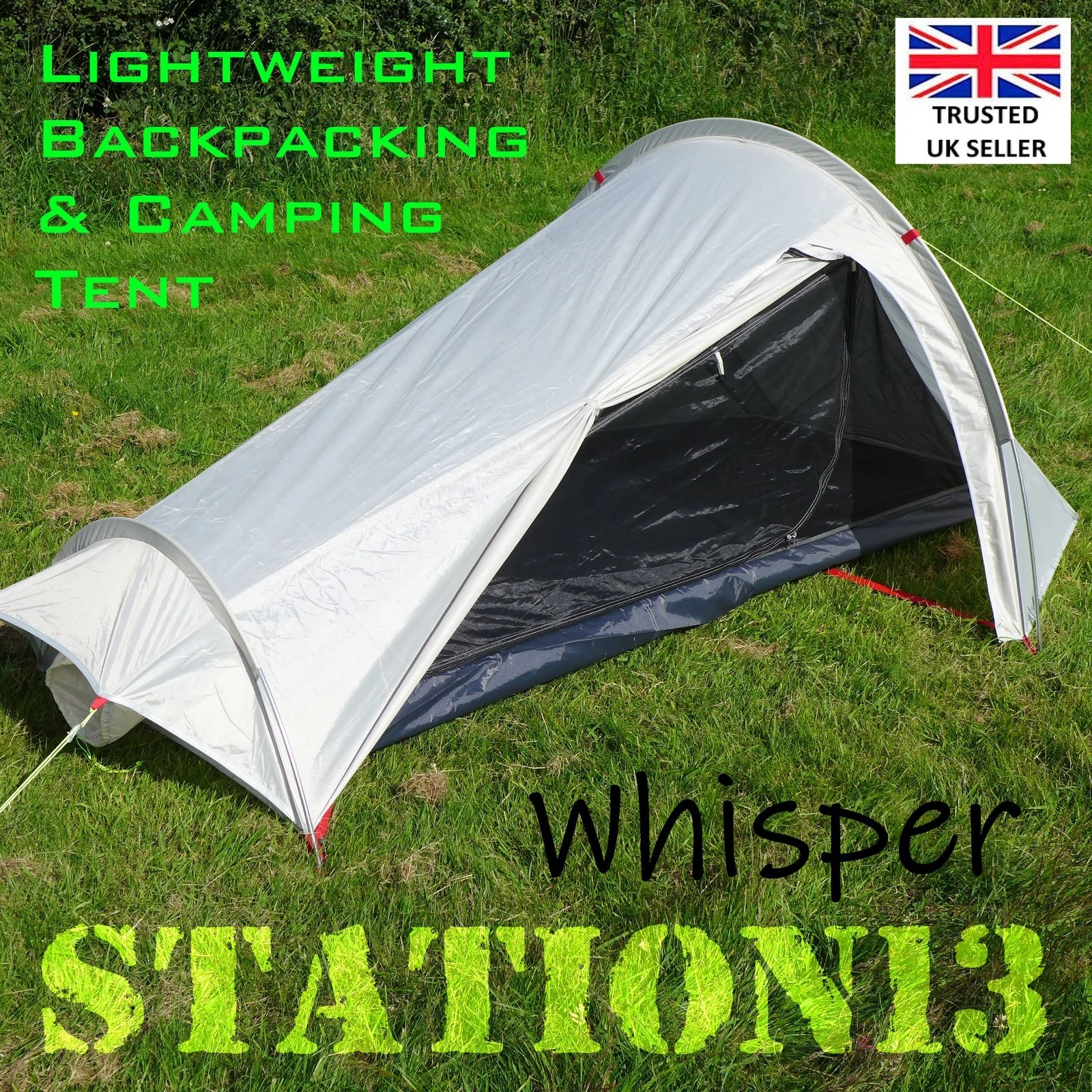 Lightweight 1 Person Camping Tent - Backpacking - Just 1.37kg STATION13 Whisper
