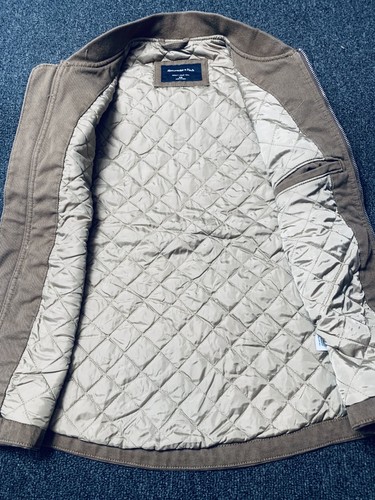 Abercrombie & Fitch Vest Mens XS Brown Duck Canvas Quilted Work Utility Fishing - Bild 8 von 13