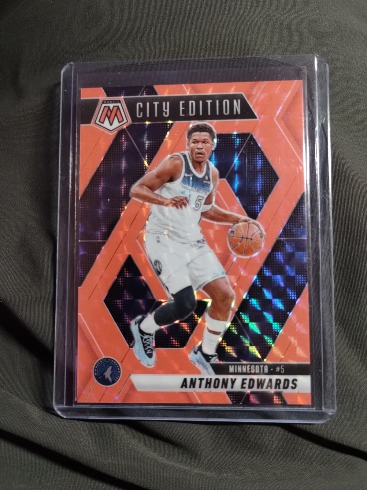 Anthony Edwards- 2024-25 Panini Mosaic  Red Fluorescent /75 City Edition