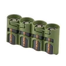 Slimline CR123 Battery Storage Caddy, Holds 4 Count Pack of 1 Military Green