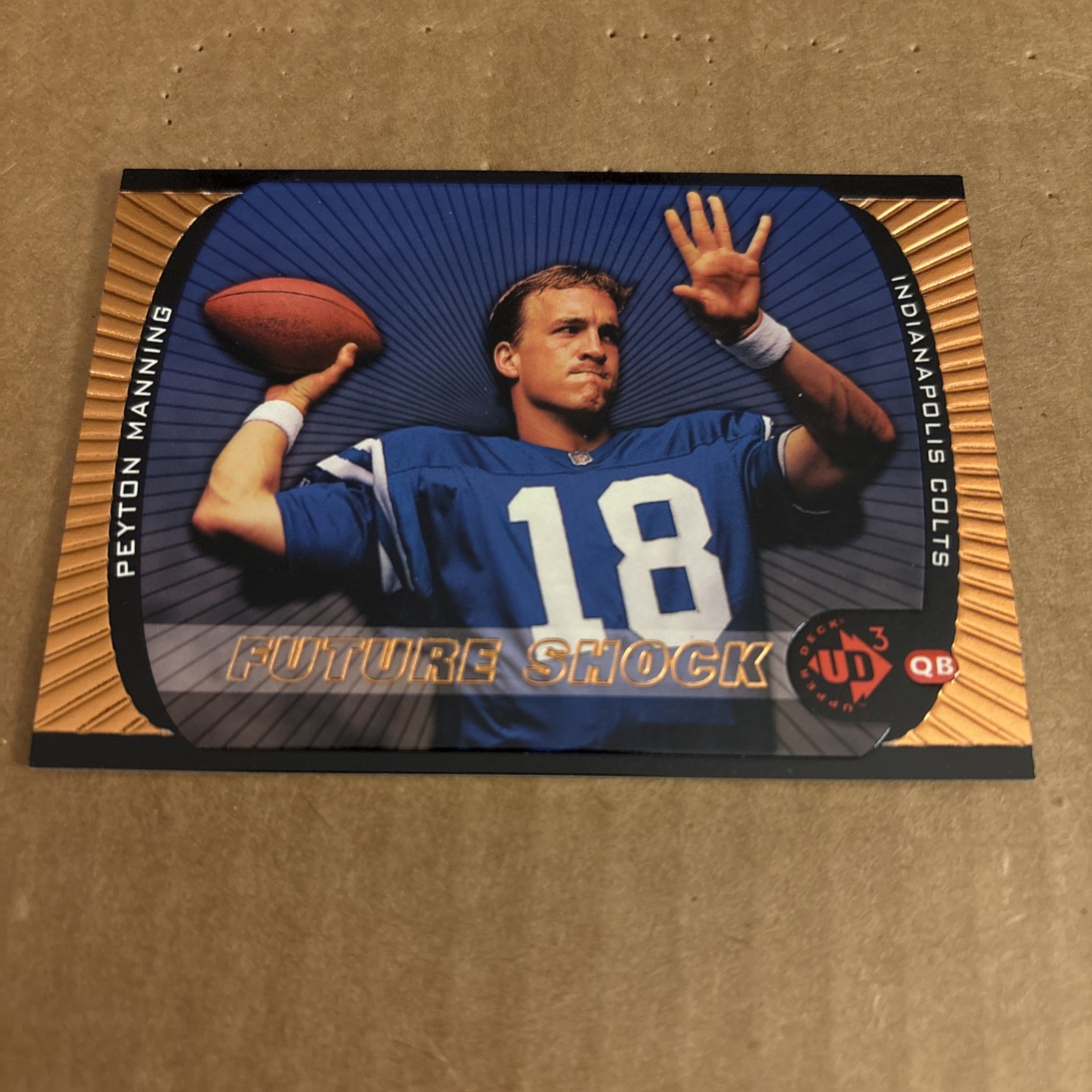 1998 UD3 Future Shock PEYTON MANNING RC ROOKIE #1 Colts Football Card (f7)