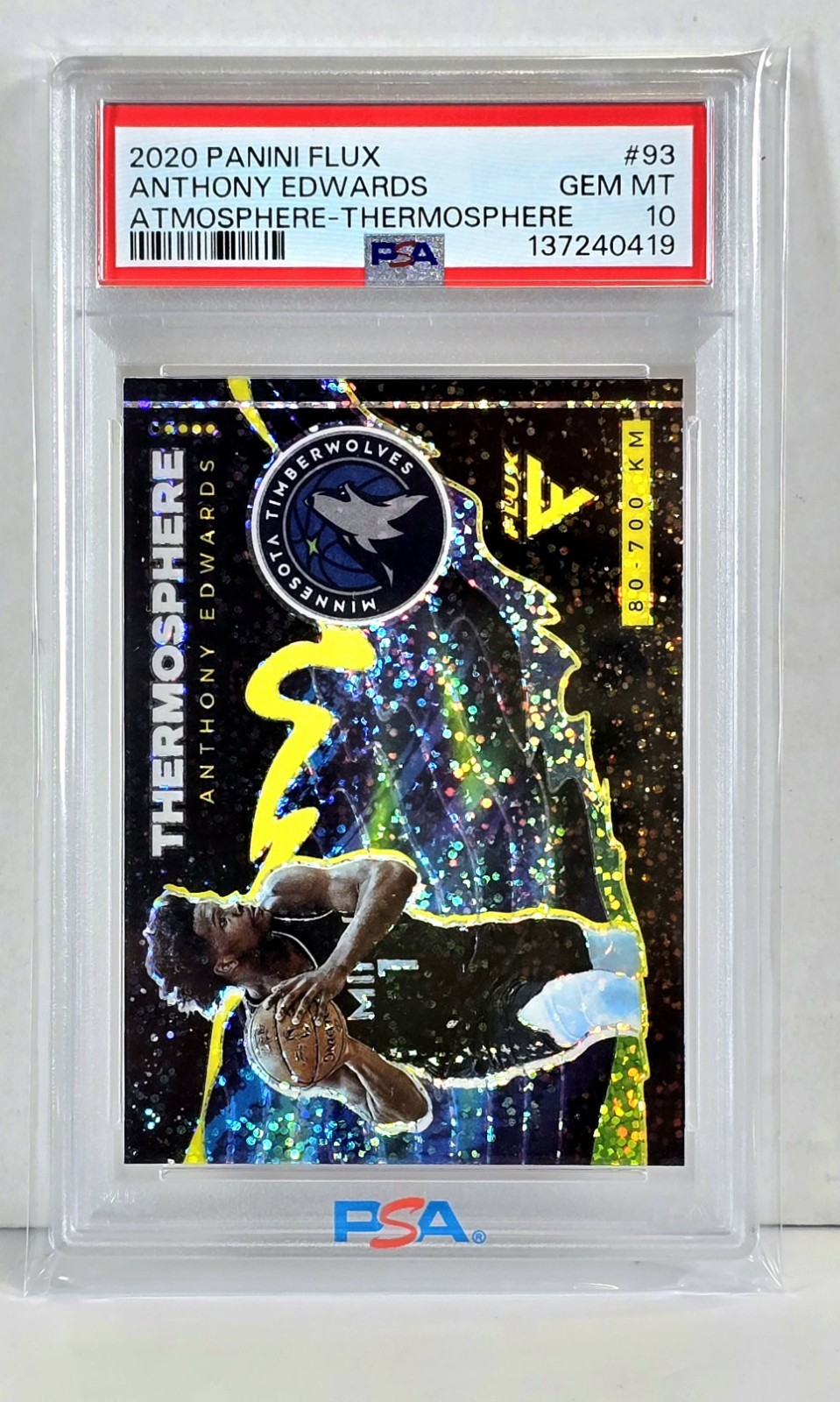 2020 Flux Anthony Edwards (RC) Atmosphere Thermosphere #93 PSA GEM 10 💎💎