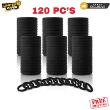 DWKFEOQ 120PCS Black Hair Ties for Women Girls – No Damage Elastic Bands