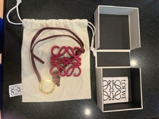 Loewe Calfskin Anagram Key Charm Bag Charm Maroon NEW w Box MSRP 320