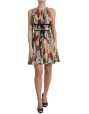 Dolce&Gabbana Women Multicolor Dress 100% Silk Floral Print A-Line Mini Sundress